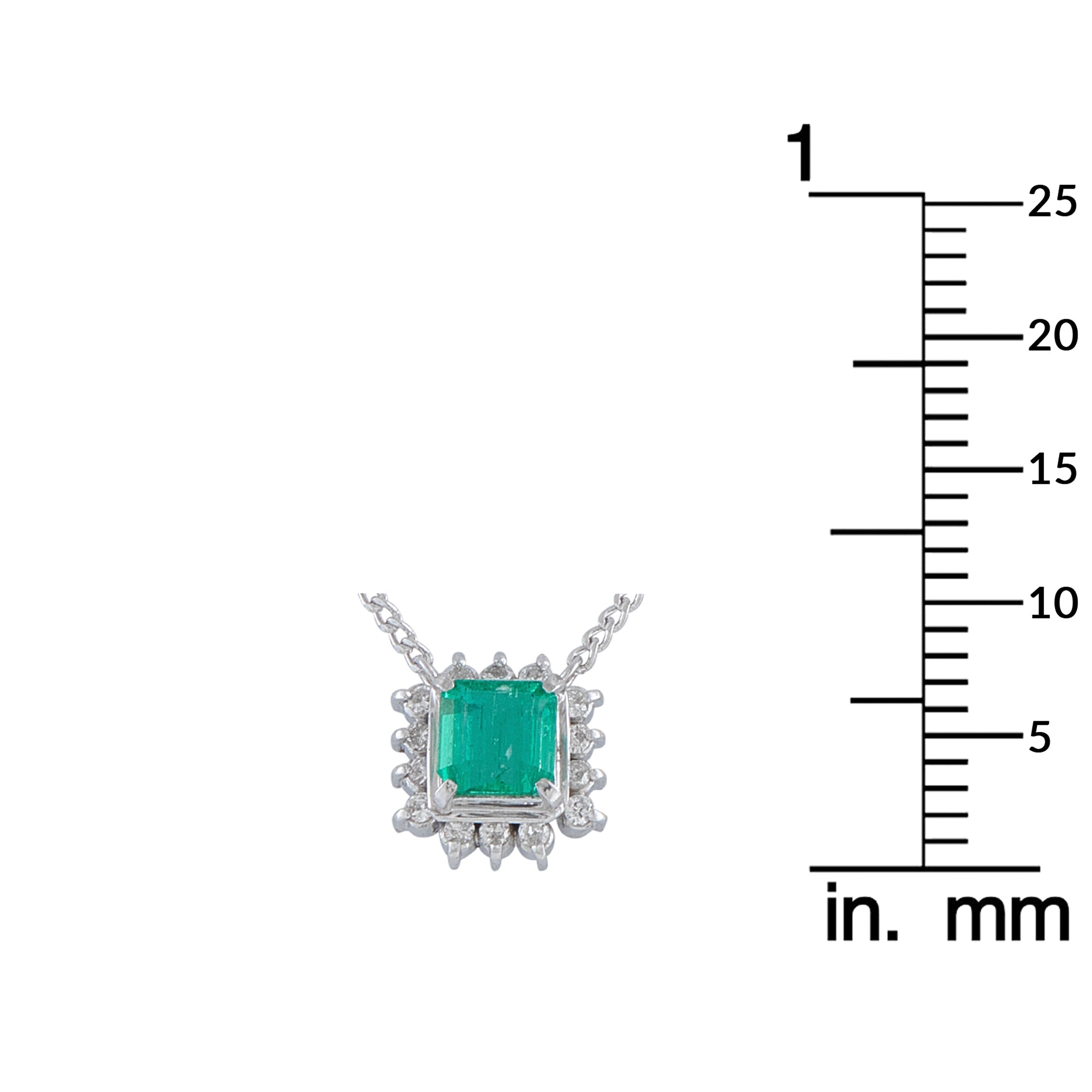 LB Exclusive Platinum 0.12ct Diamond and Emerald Necklace MF06-041026