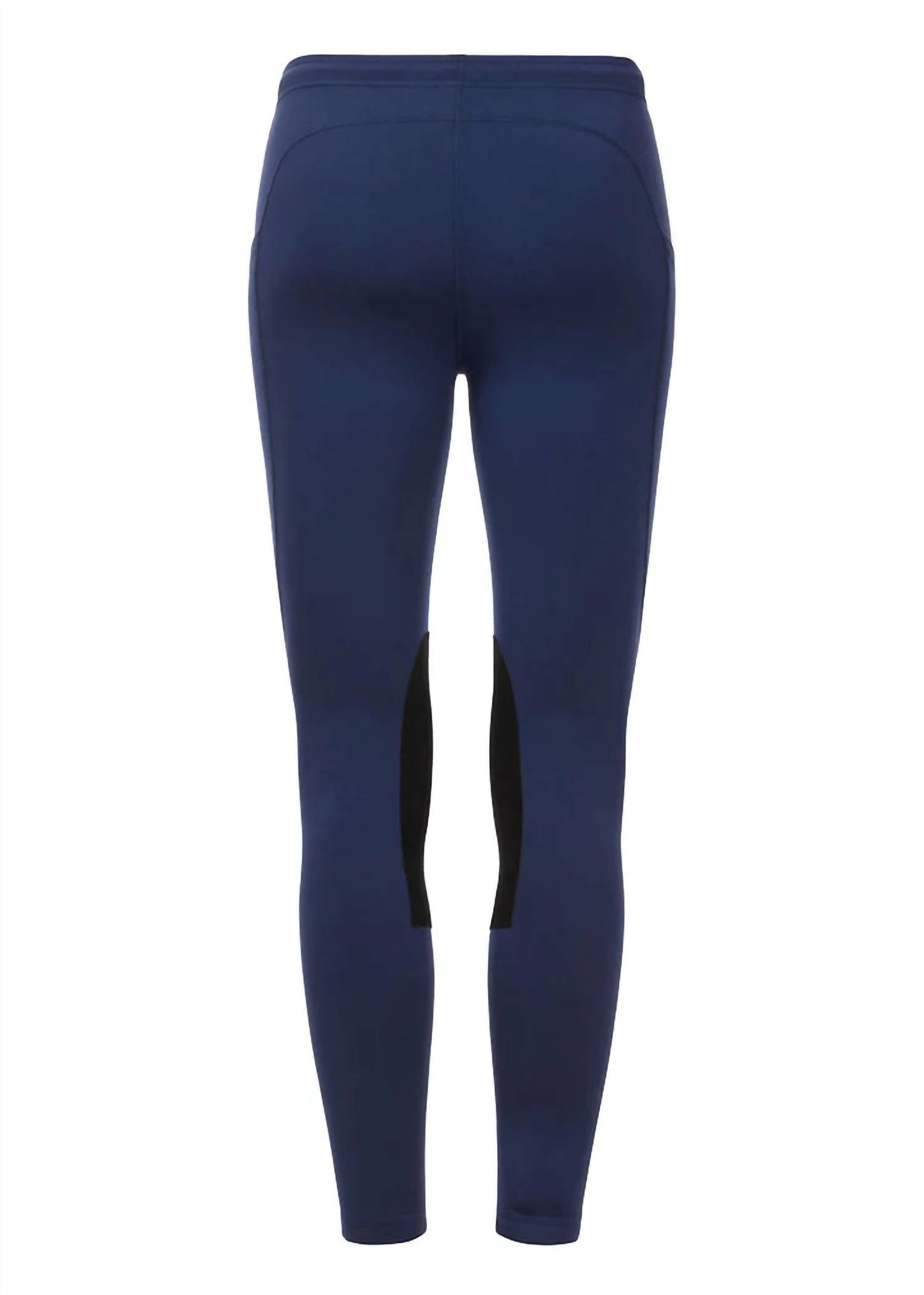 Kid's Performance Knee Patch Tight With Pocket In Stormy Blue