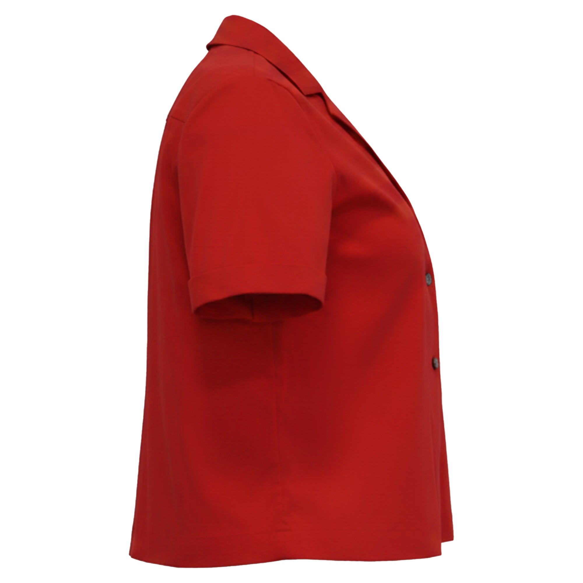 Theory Button-Down Camp Shirt in Red Cotton