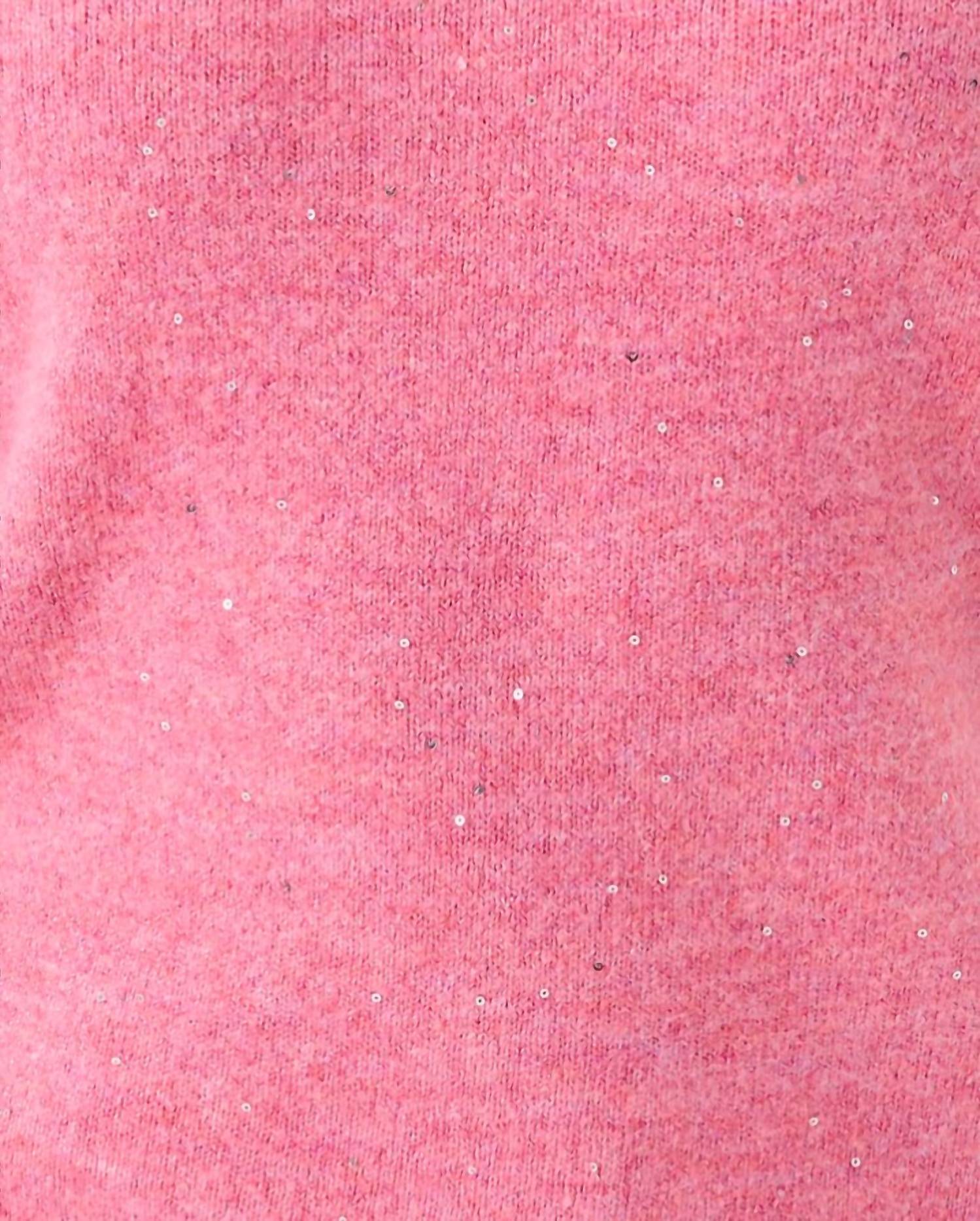 Lola Sequin Sweater In Confetti Pink Metallic