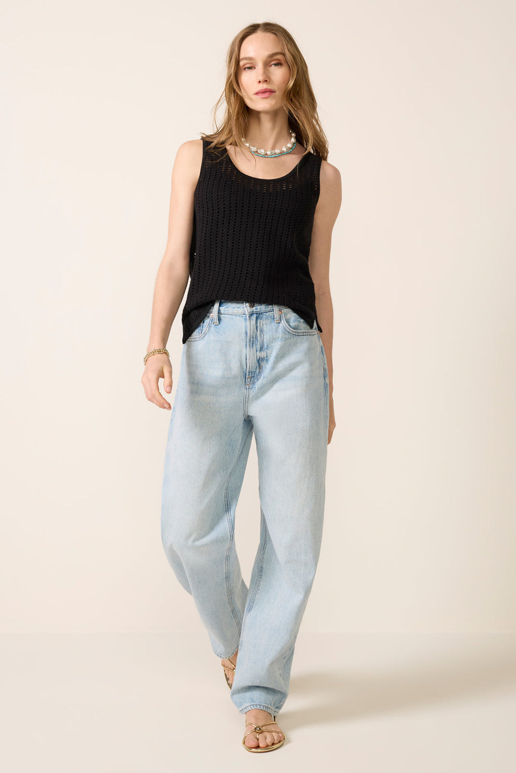 Women's Ainsley Crochet Mesh Tank Top