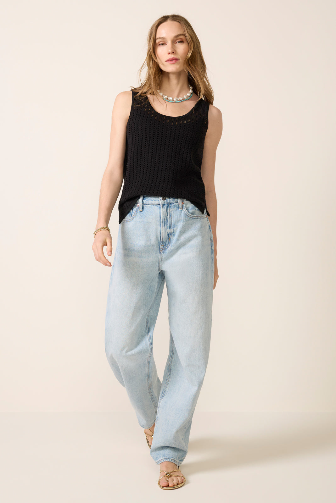 Women's Ainsley Crochet Mesh Tank Top