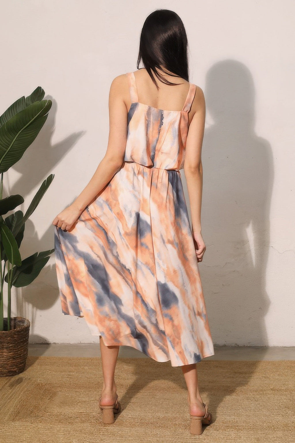 Cloud Tie Dye Midi Swing Skirt