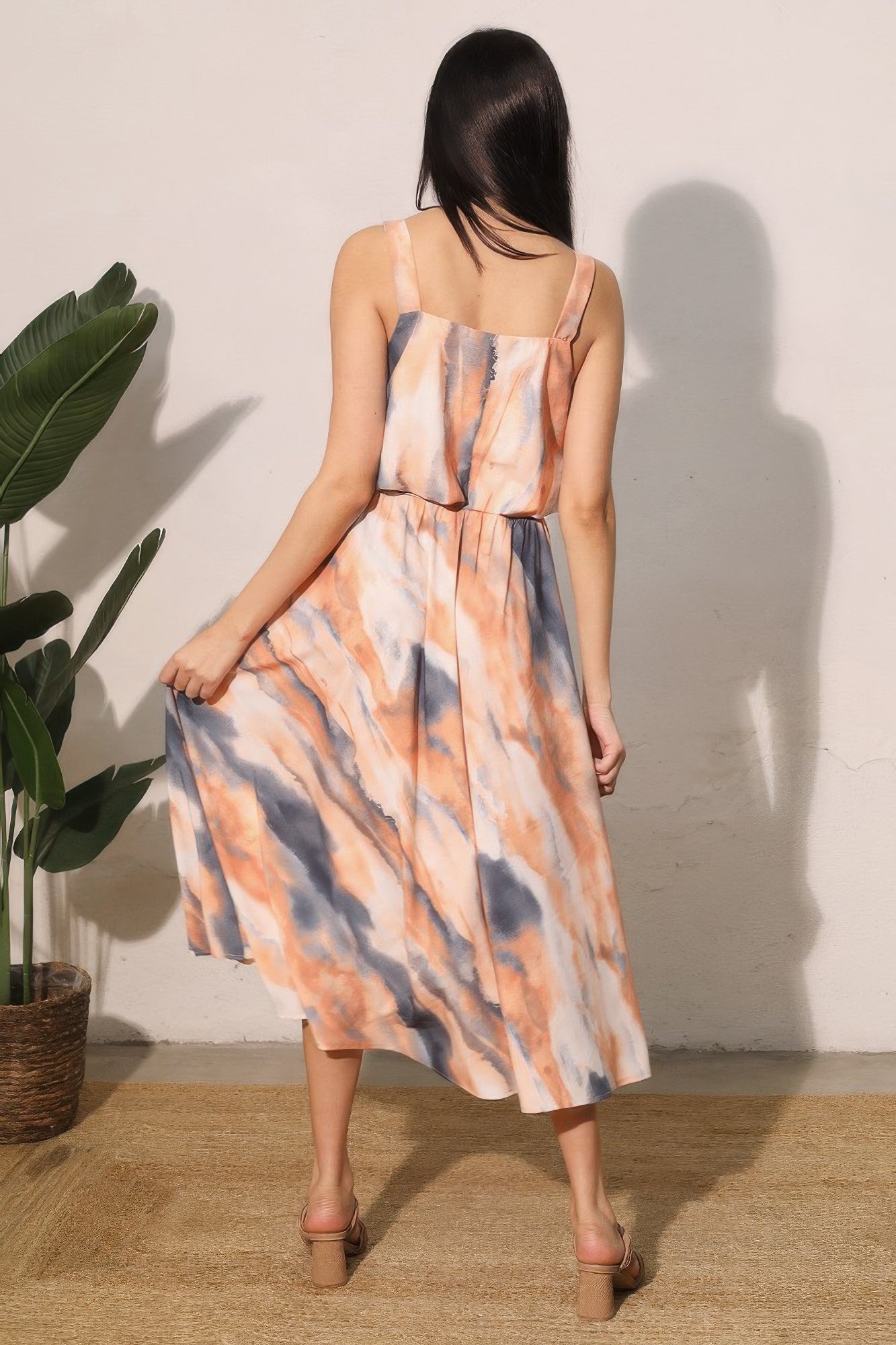 Cloud Tie Dye Midi Swing Skirt
