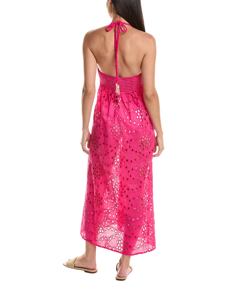 Natori Eyelet Halter Maxi Dress