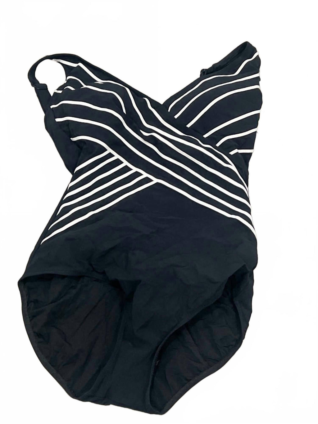 Women’S Embrace V-Neck Surplice One Piece Swimsuit In Black/white