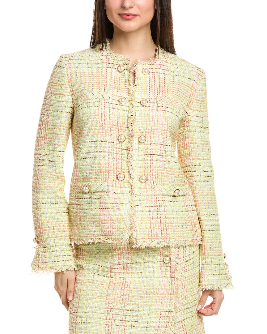 St. John Soft Prince Of Wales Plaid Jacket