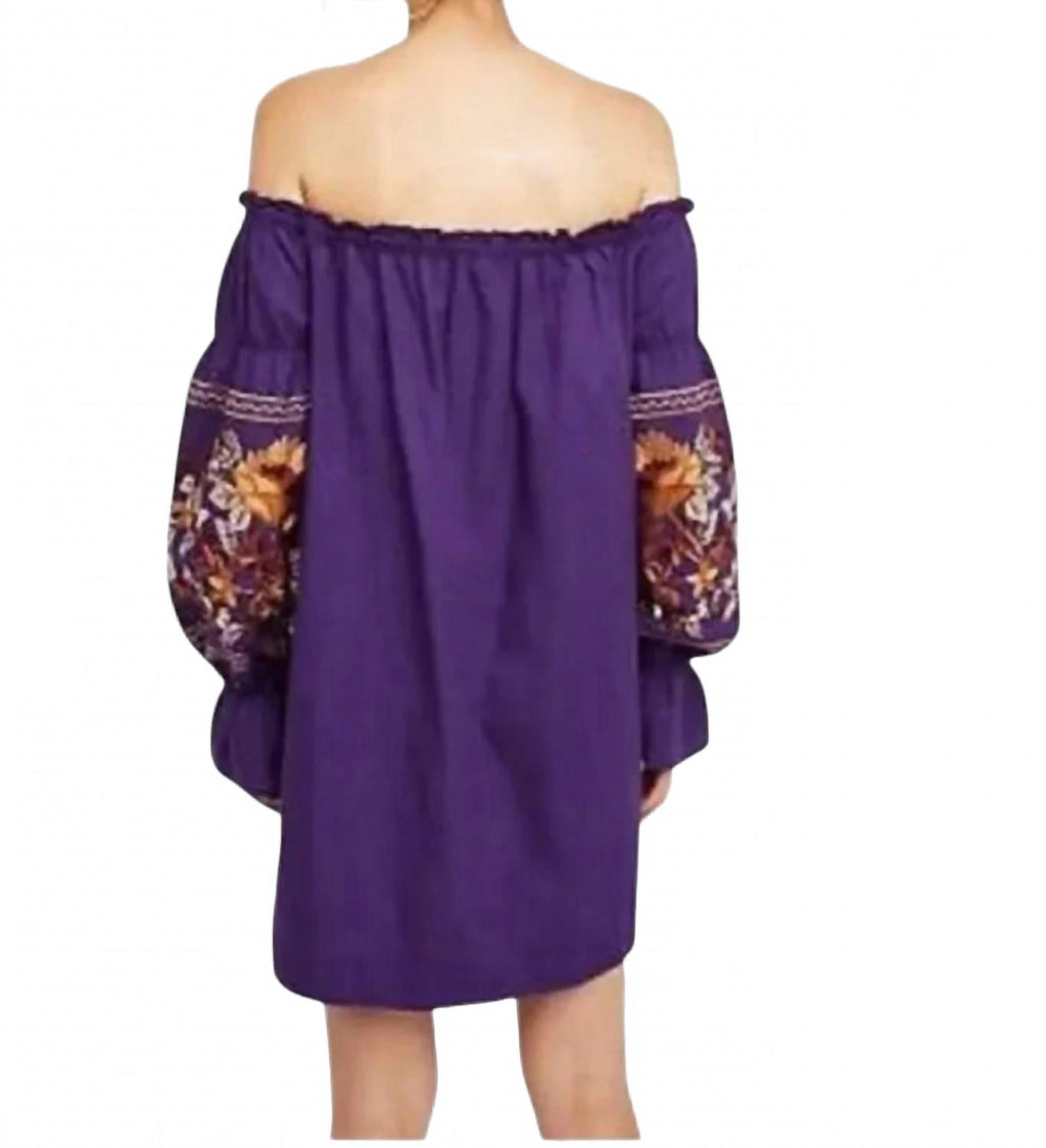 Fleur Du Jour Mini Dress In Purple