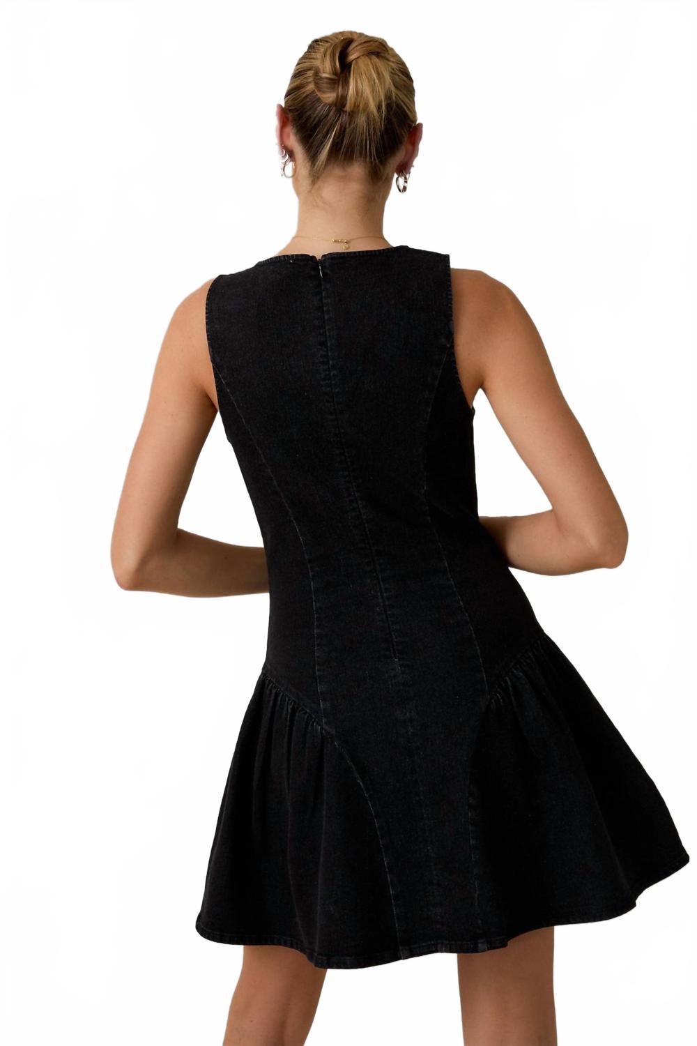 Waist Not Stretchy Mini Dress In Black