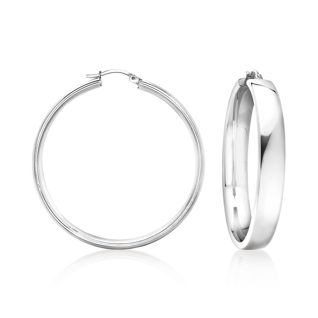 Ross-Simons Rhodium-Plated Hoop Earrings