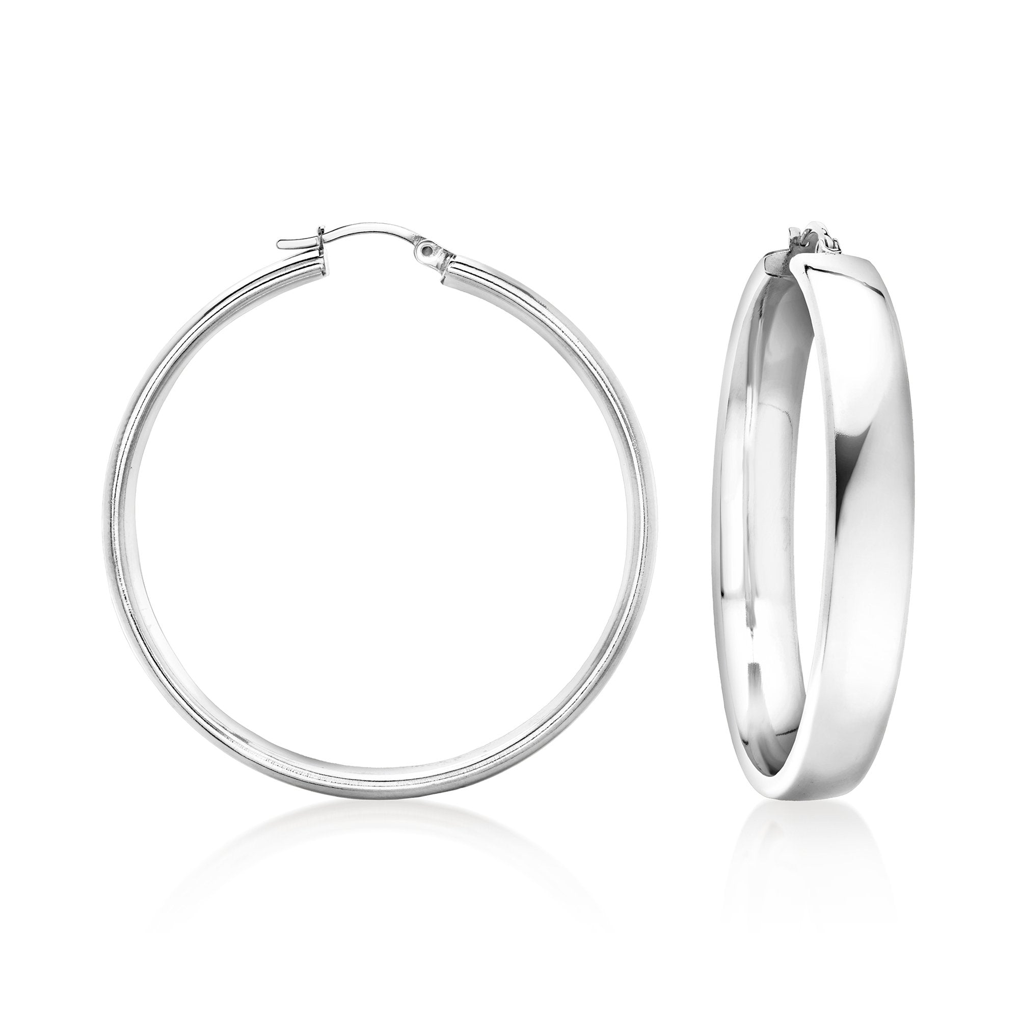 Ross-Simons Rhodium-Plated Hoop Earrings