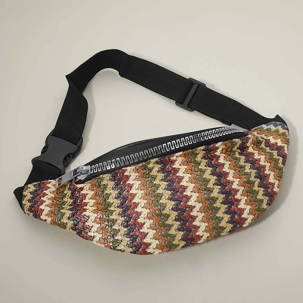 Boho Woven Embroidered Crossbody Belt Sling Fanny Pack Bag