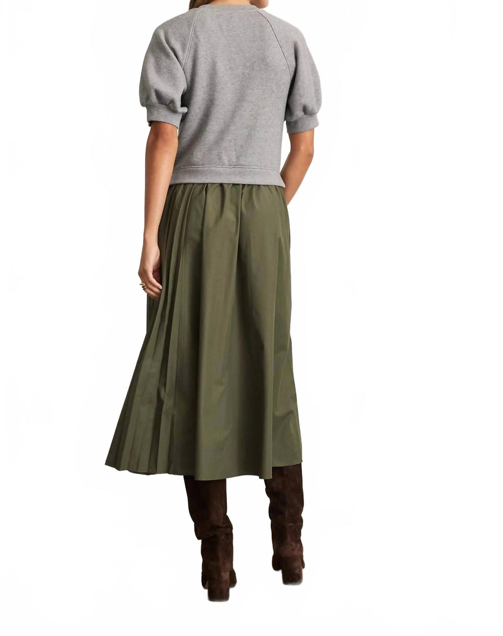 Shayna Midi Dress In Heather Grey/army