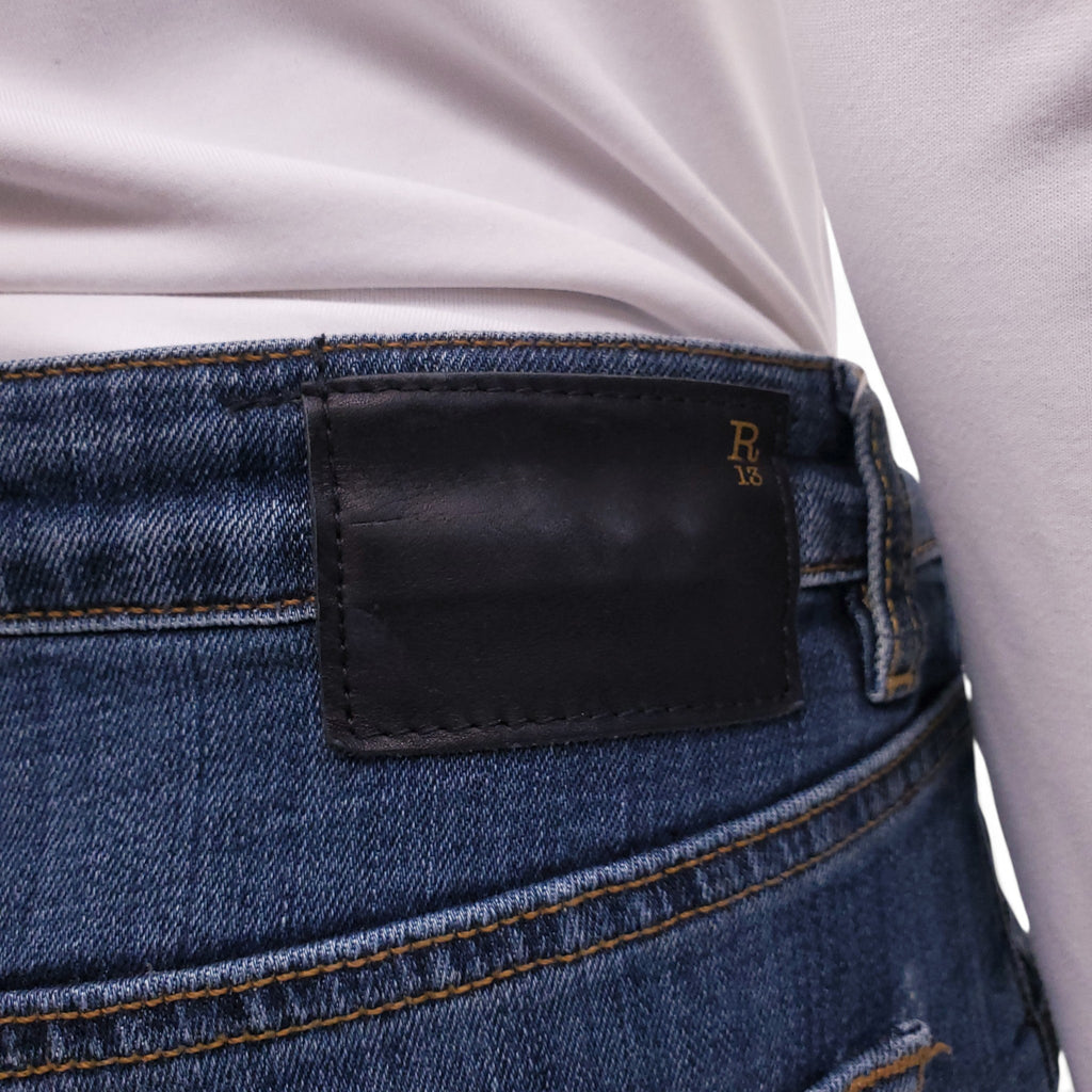R13 'BOY SKINNY' CUFFED JEANS - SIZE 31