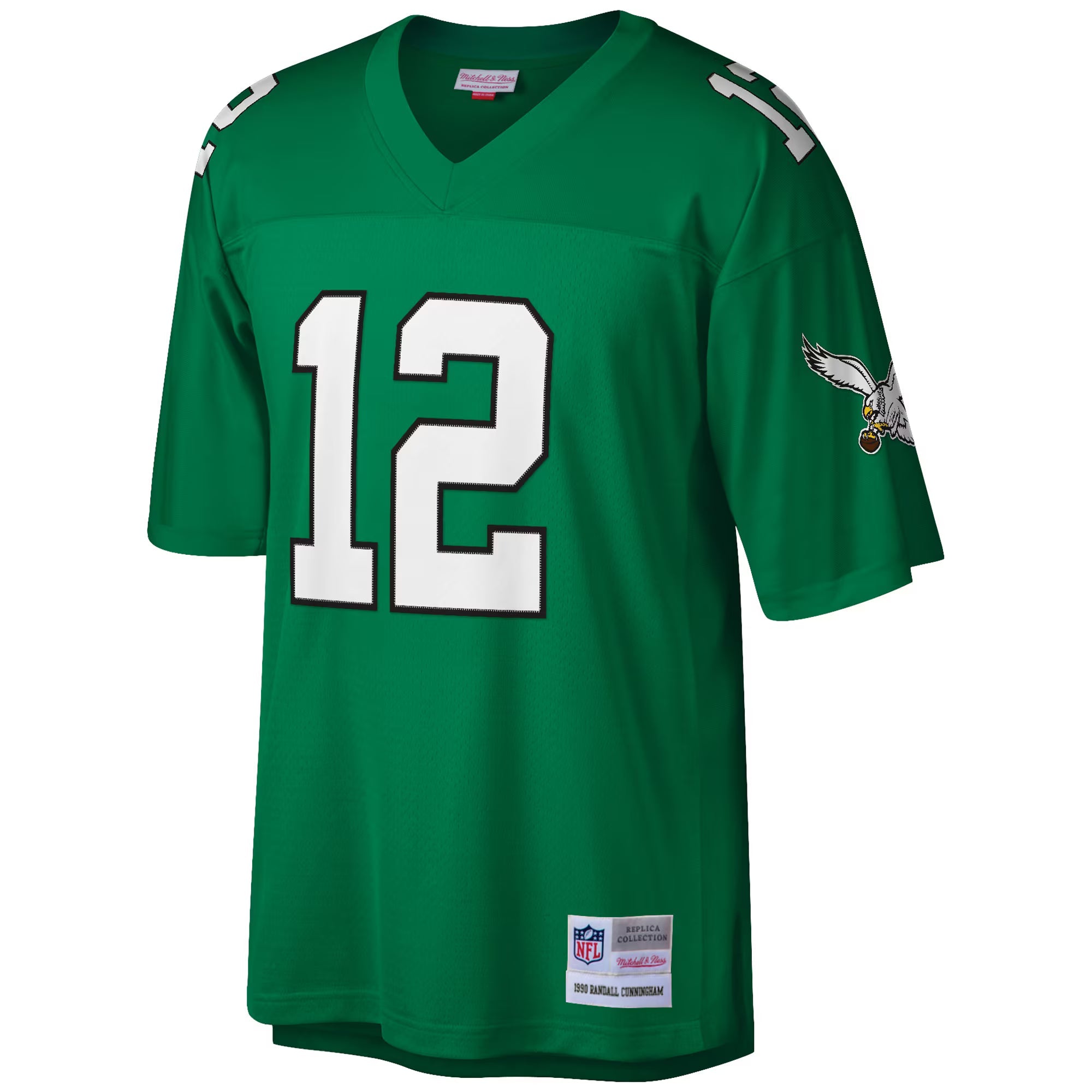 Philadelphia Eagles Randall Cunningham Mitchell & Ness Kelly Green Big & Tall 1990 Retired Player Replica Jersey