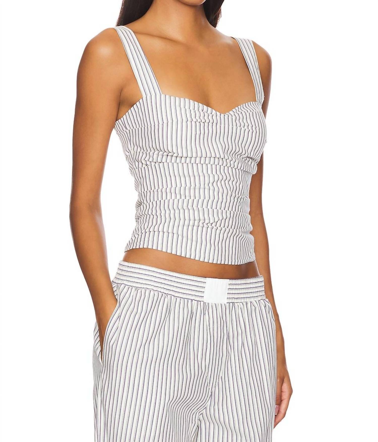 Cobain Corset Top In Cream Stripe