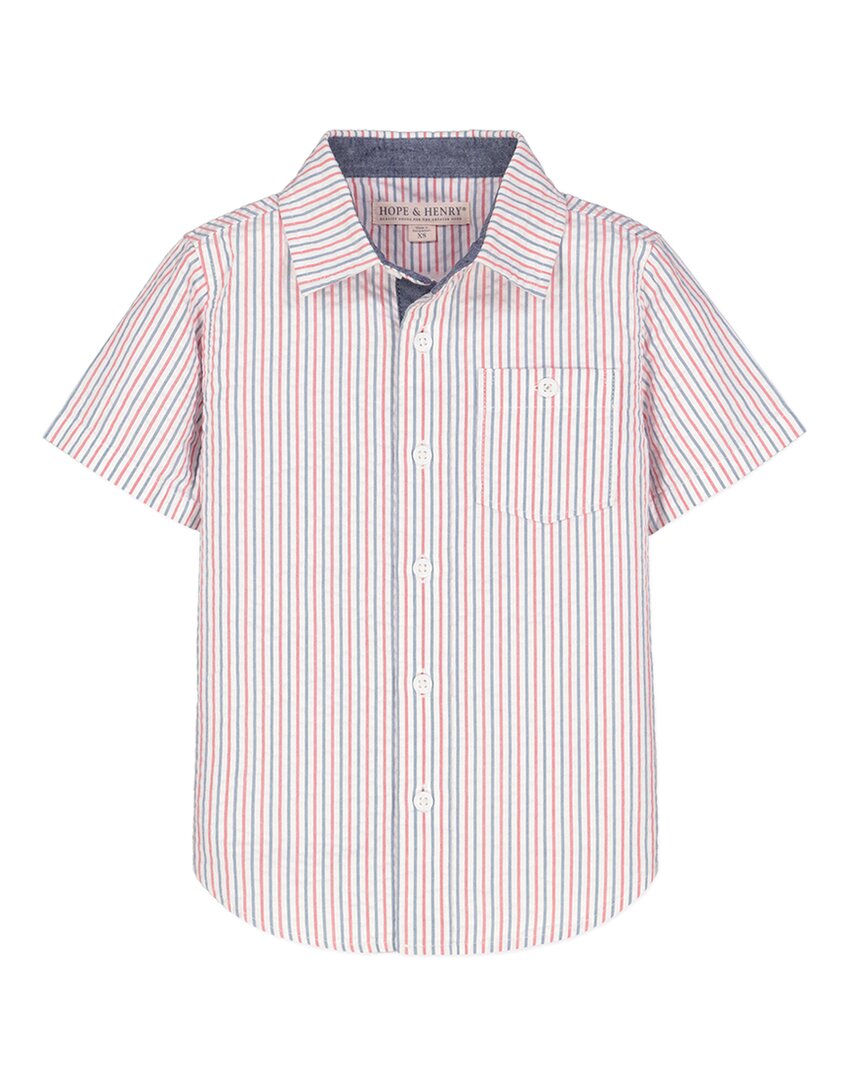 Hope & Henry Seersucker Short Sleeve Shirt