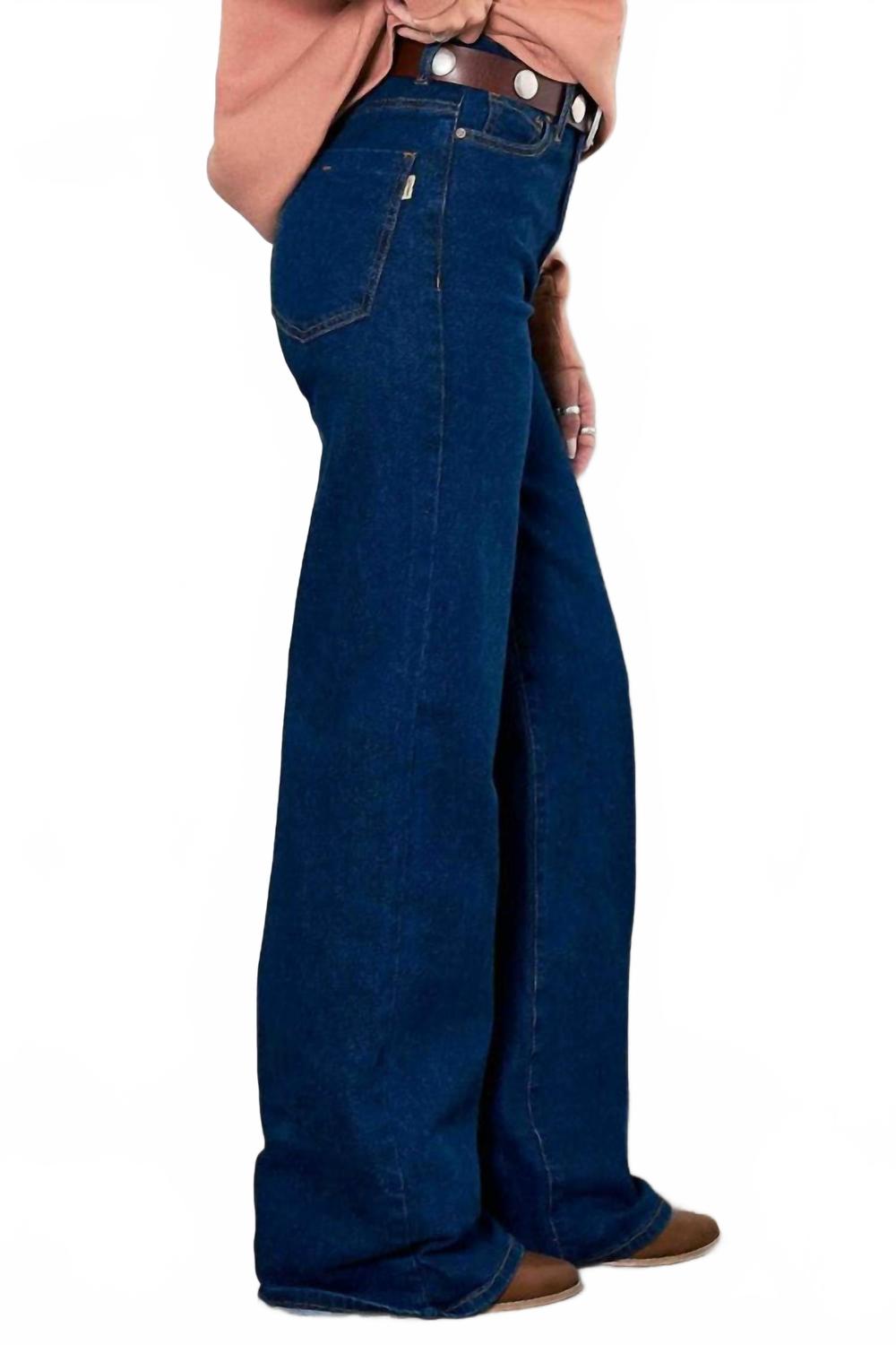High-Rise Essential Wide Leg Jeans In Blue