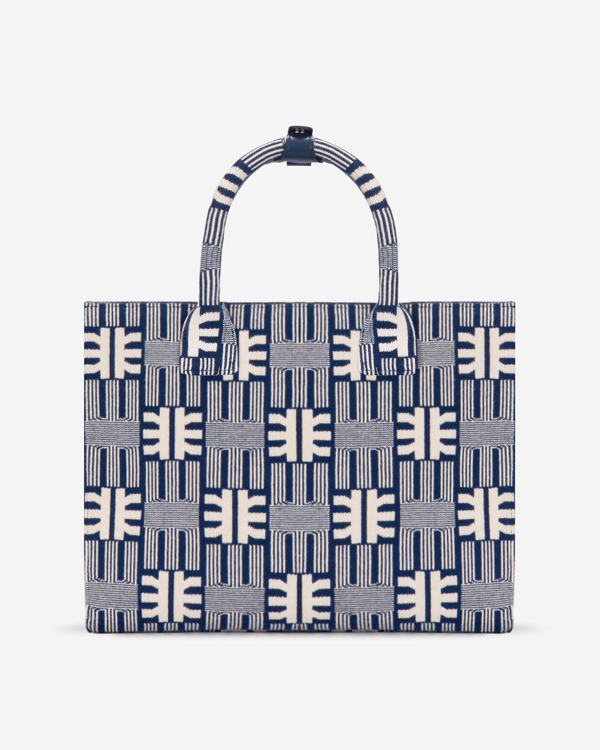 FEI Jacquard Knit Medium Tote Bag - Navy