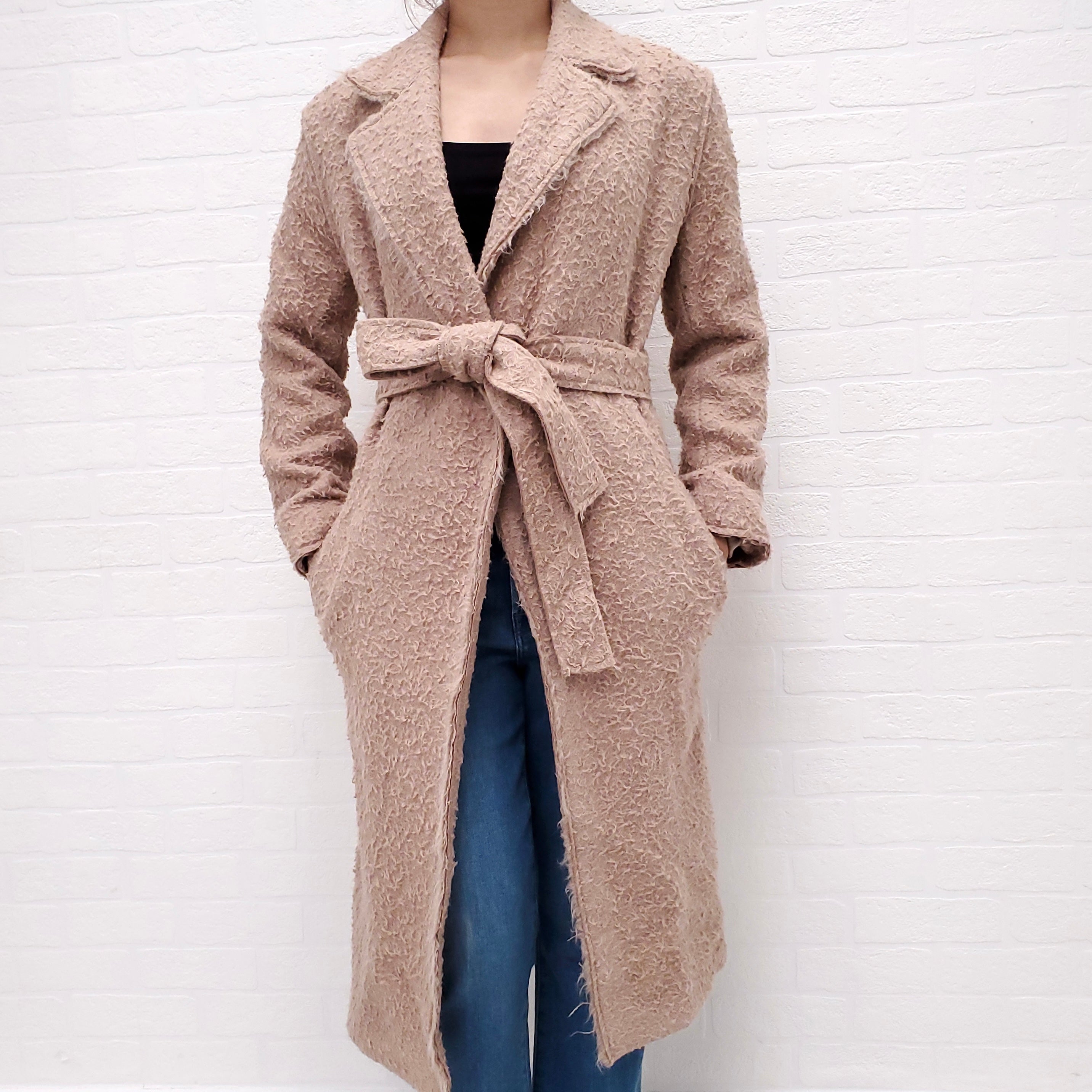 HELMUT LANG WOOL TEDDY COAT - SIZE XXS