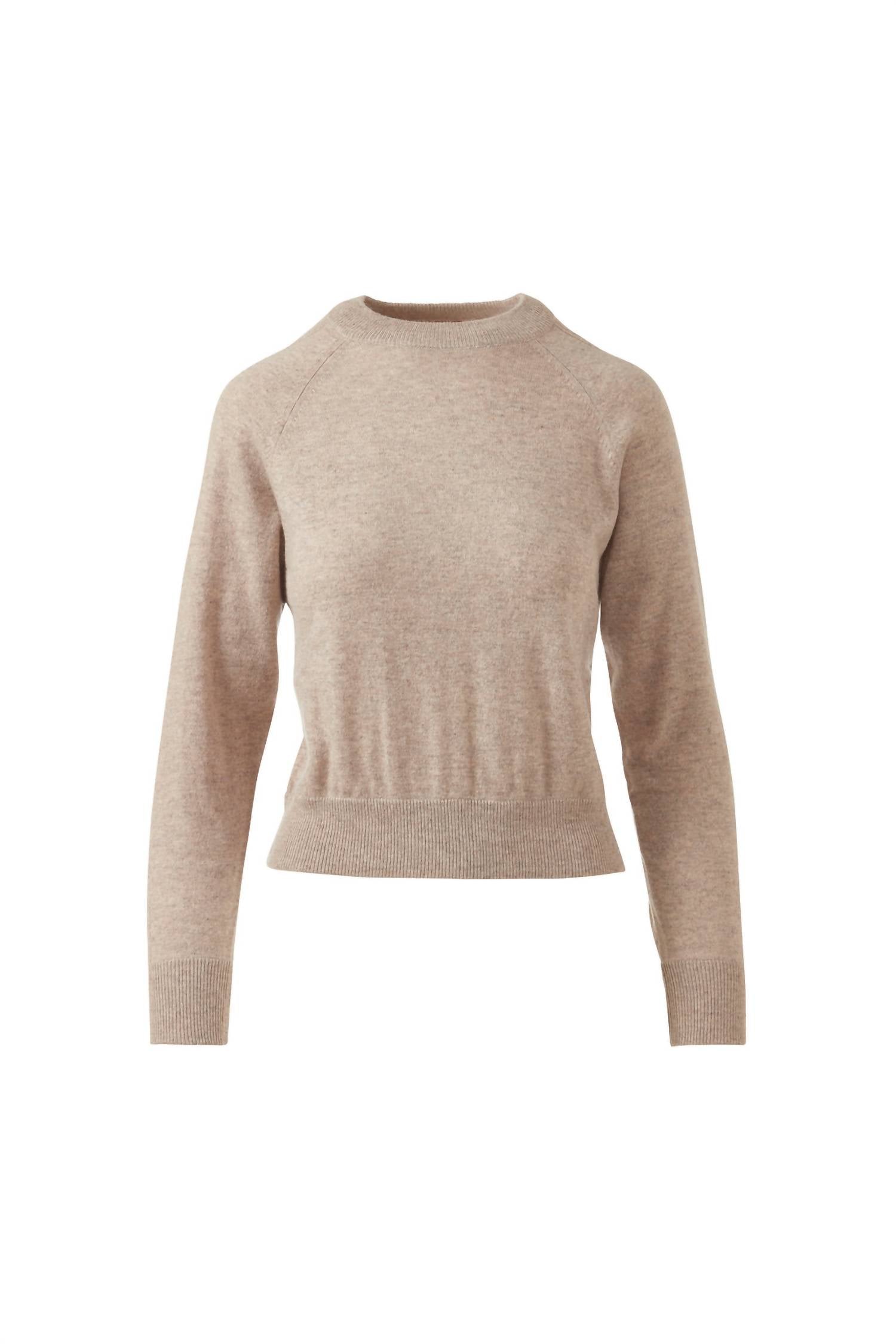 Rib Trim Sweatshirt In Taupe