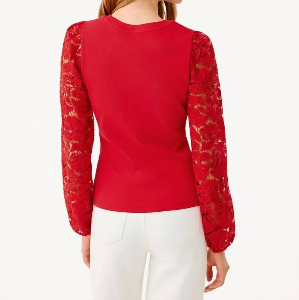 Bryant Knit Top In Cranberry Red