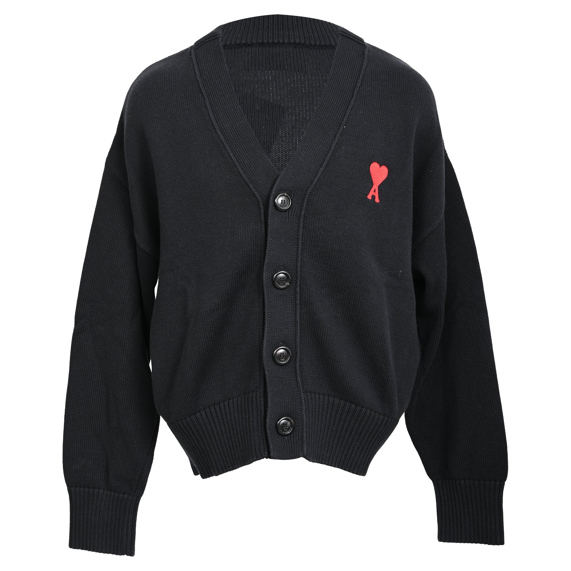 Ami Ami De Coeur Cardigan in Black Wool