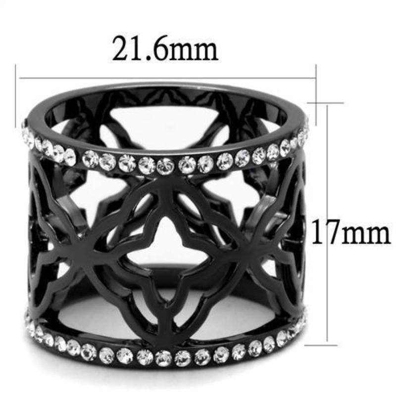 High polished (no plating) Stainless Steel Ring with AAA Grade CZ in Clear