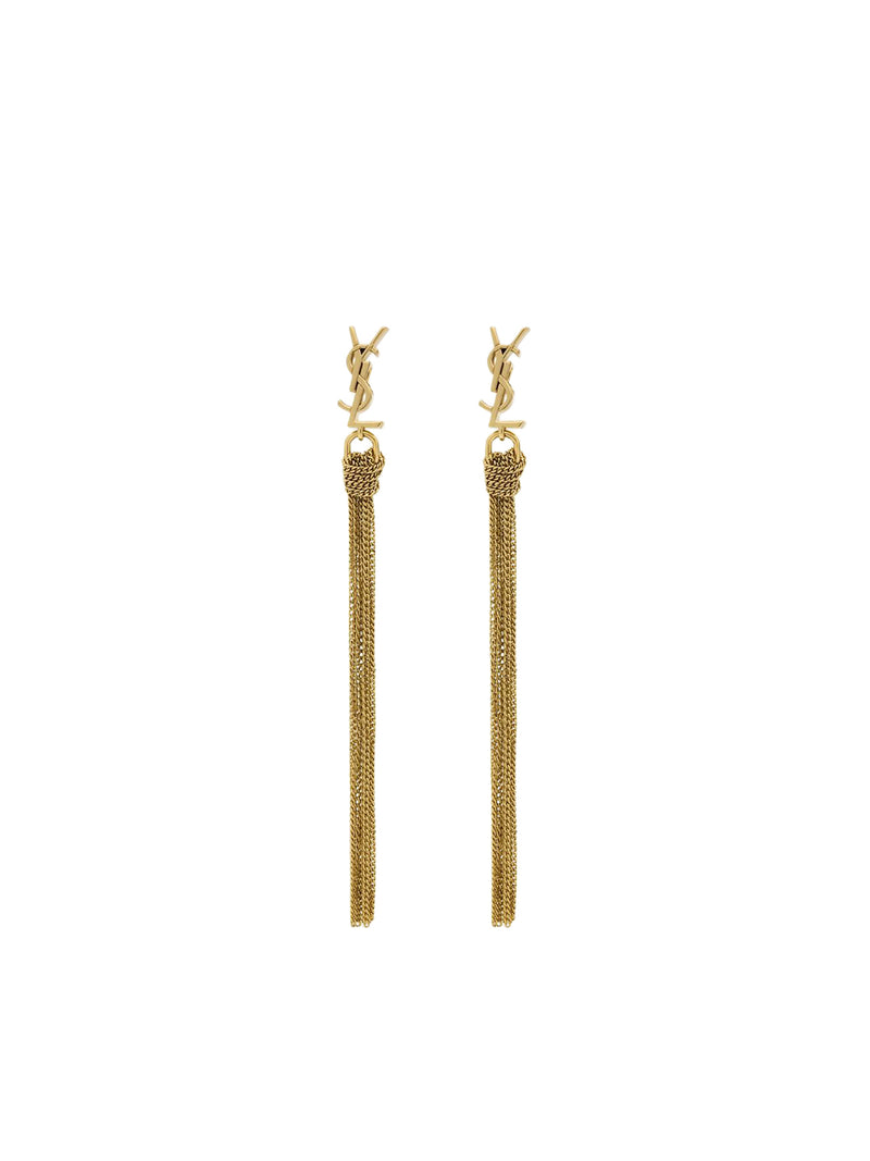 Saint Laurent Women Metal Earrings With Cassandre Tassel