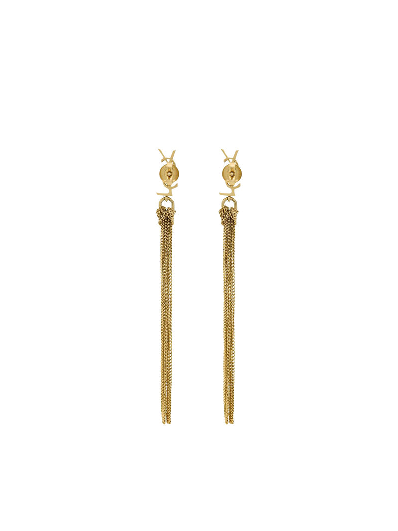 Saint Laurent Women Metal Earrings With Cassandre Tassel