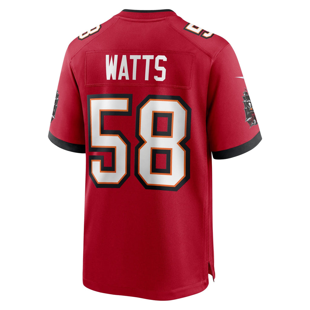 Tampa Bay Buccaneers Markees Watts Red Game Jersey