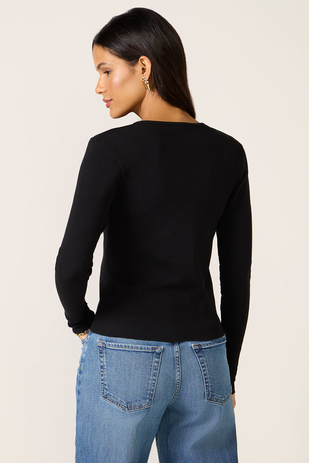 Women's Ribbed Button Up Top