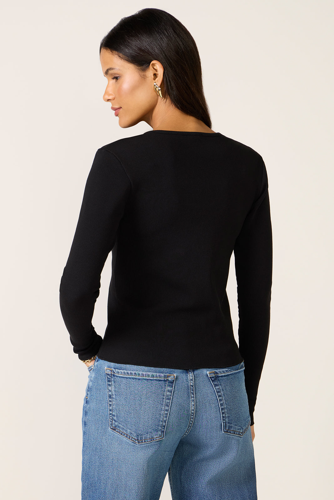 Women's Ribbed Button Up Top
