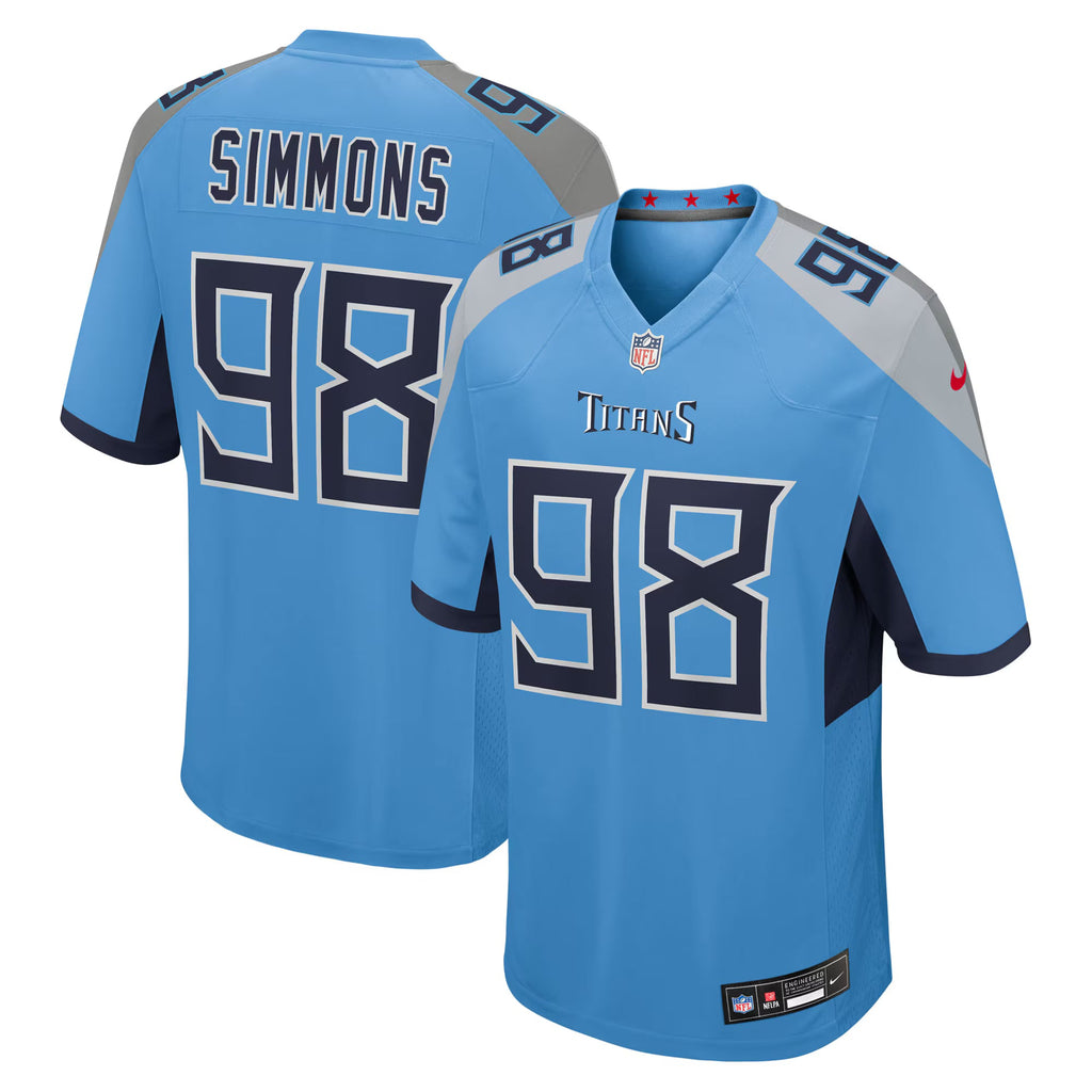 Tennessee Titans Jeffery Simmons Light Blue Team Game Jersey