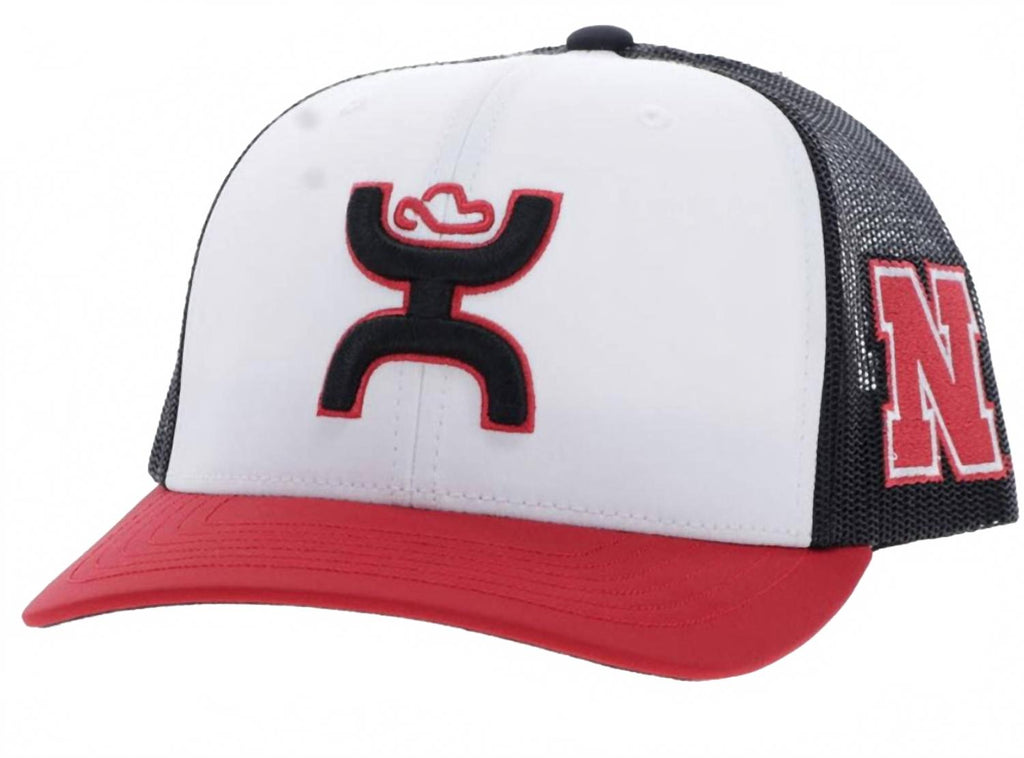 Nebraska Team Trucker Limited Edition Snapback Cap In White/black/red