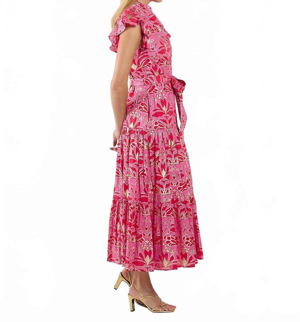 Marabella Midi Dress In Imperial Garden Coral