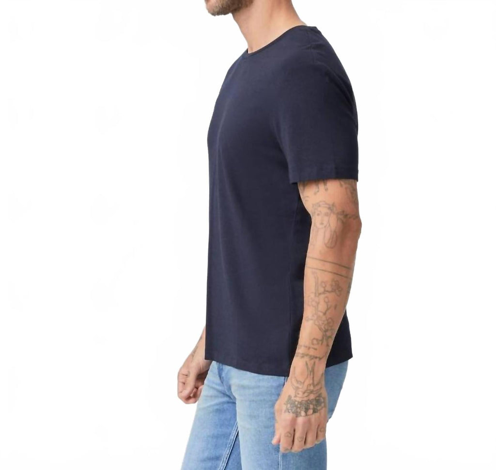 Cash Crew Neck Tee In Navy