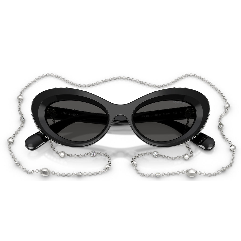 0Sk6061U Cat-Eye Sunglasses with Crystals