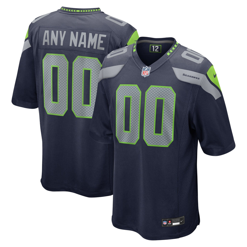 Seattle Seahawks College Navy Custom Game Jersey