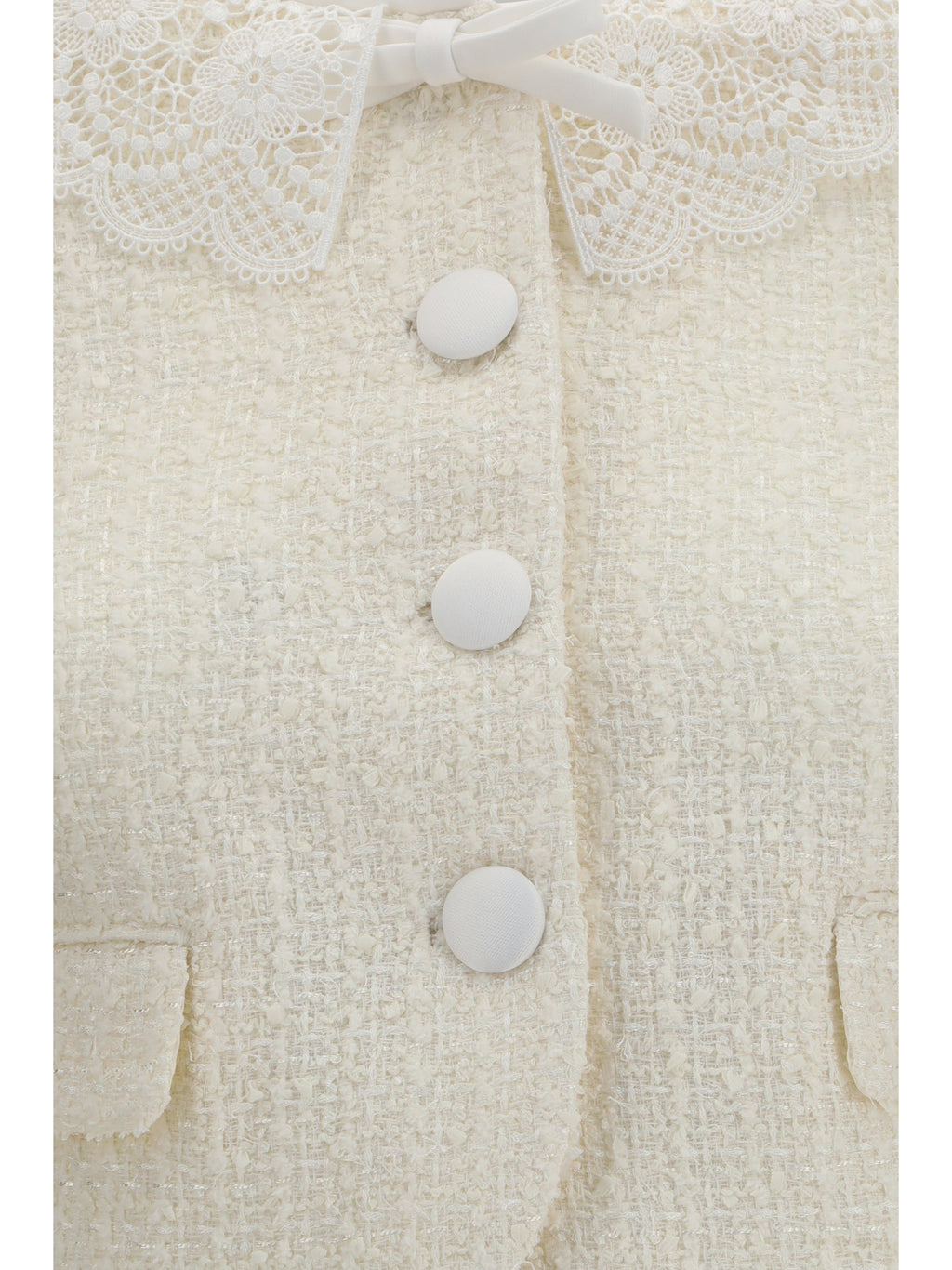Self-Portrait Women Bouclé Jacket With Lace Collar