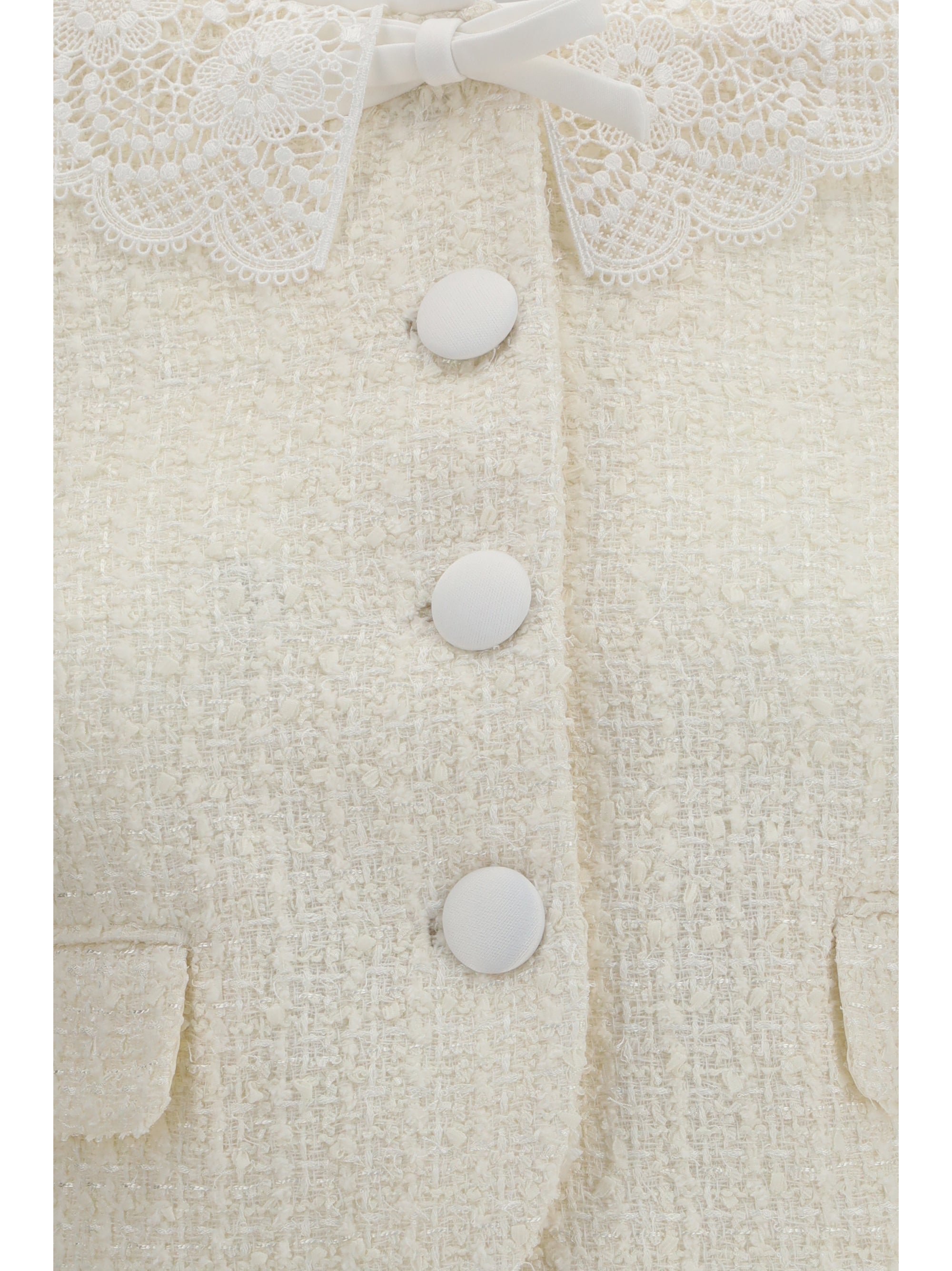 Self-Portrait Women Bouclé Jacket With Lace Collar