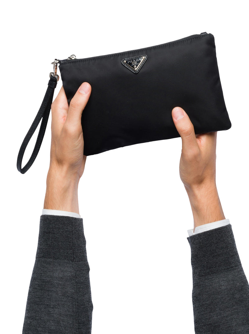 Prada Men Re-Nylon And Saffiano Pouch