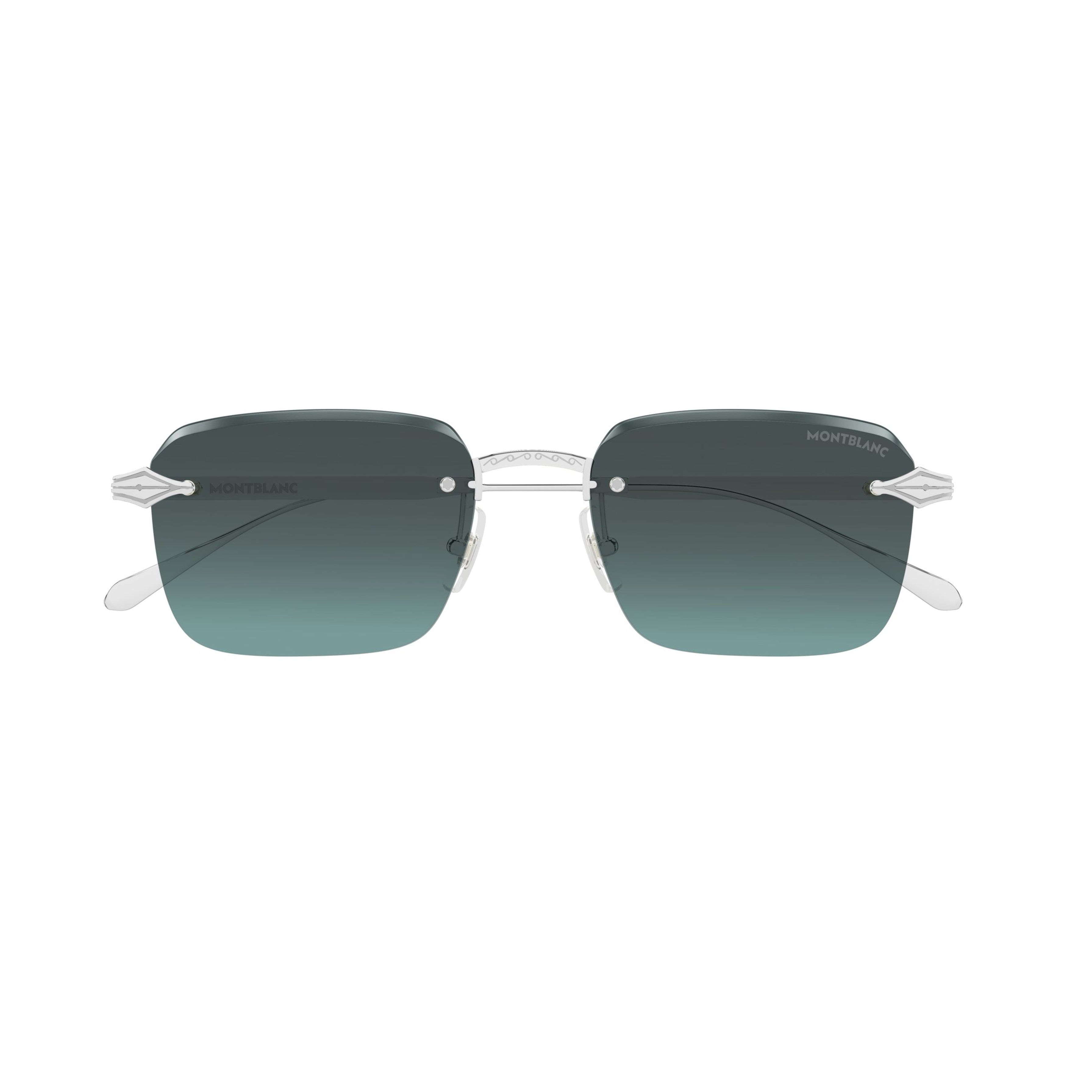 Rimless Square Sunglasses With Gradient Lenses And Arrow Motif