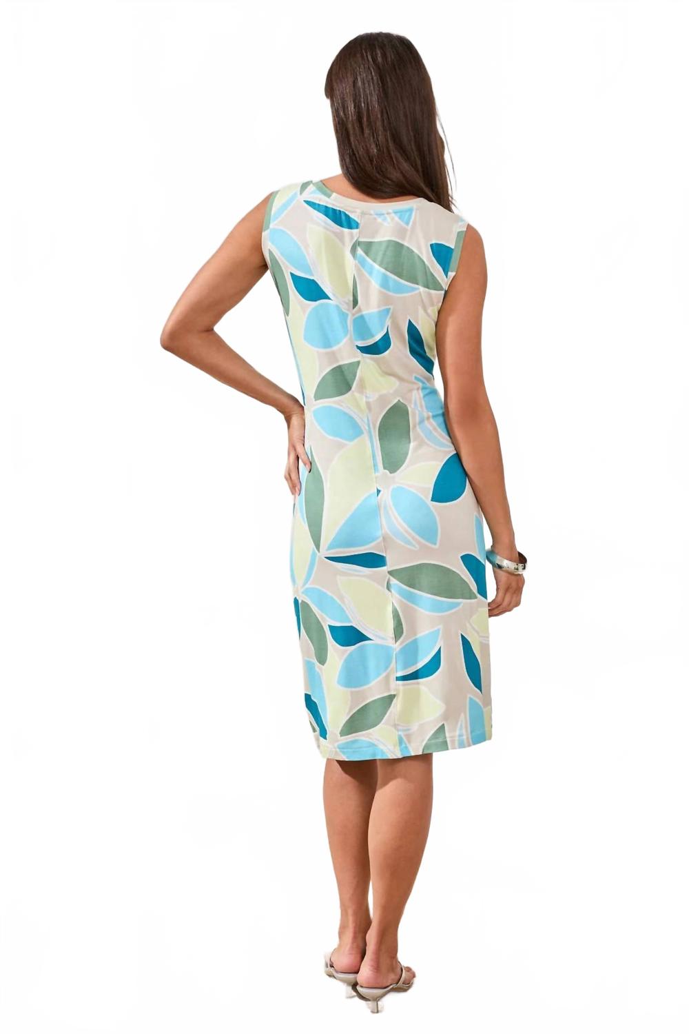 Printed Sleeveless Jersey Dress In Multicolor