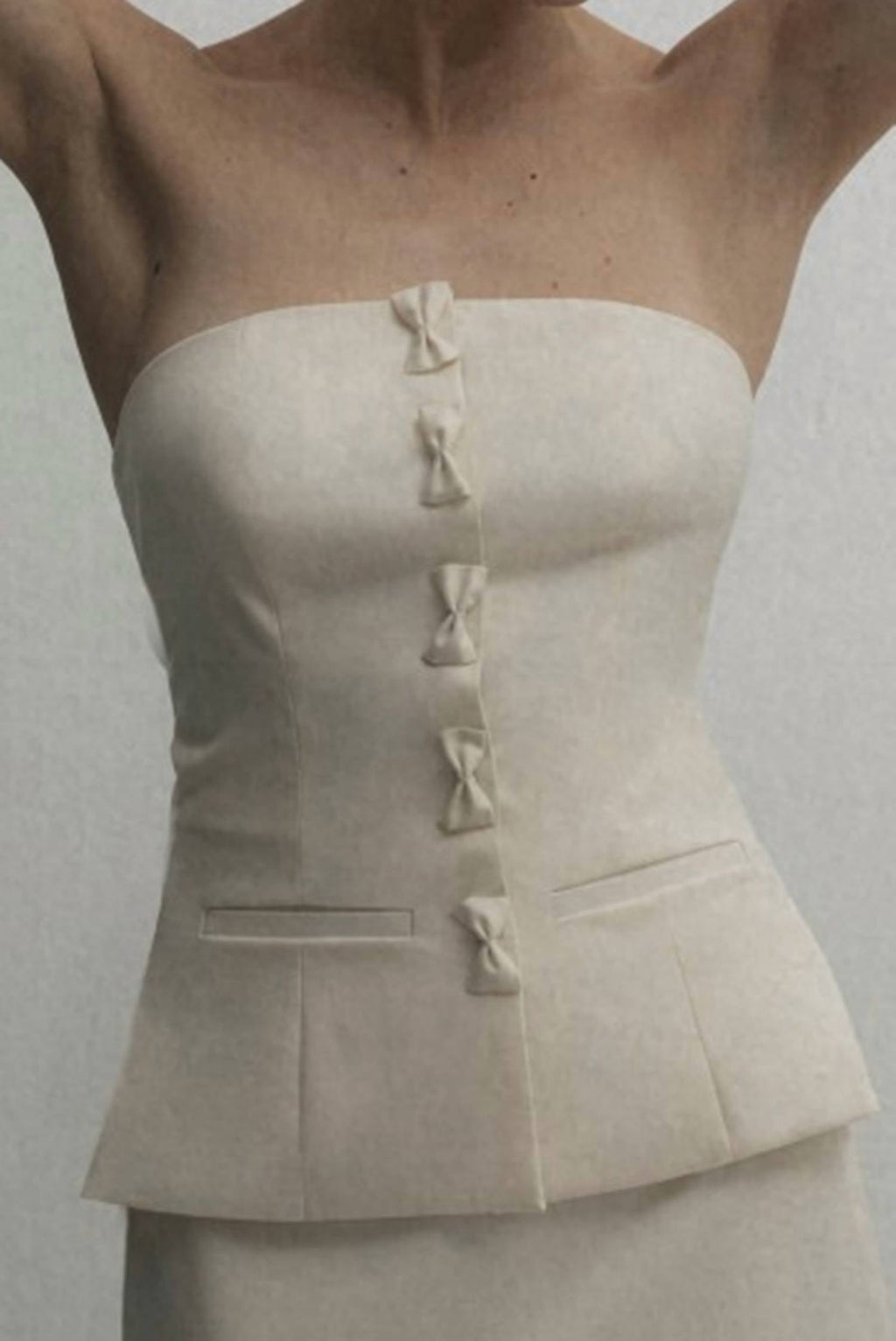 Olivia Strapless Top In Cream