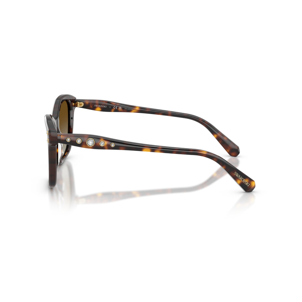 0Sk6063 Classic Tortoiseshell Acetate Sunglasses with Crystal Embellishments