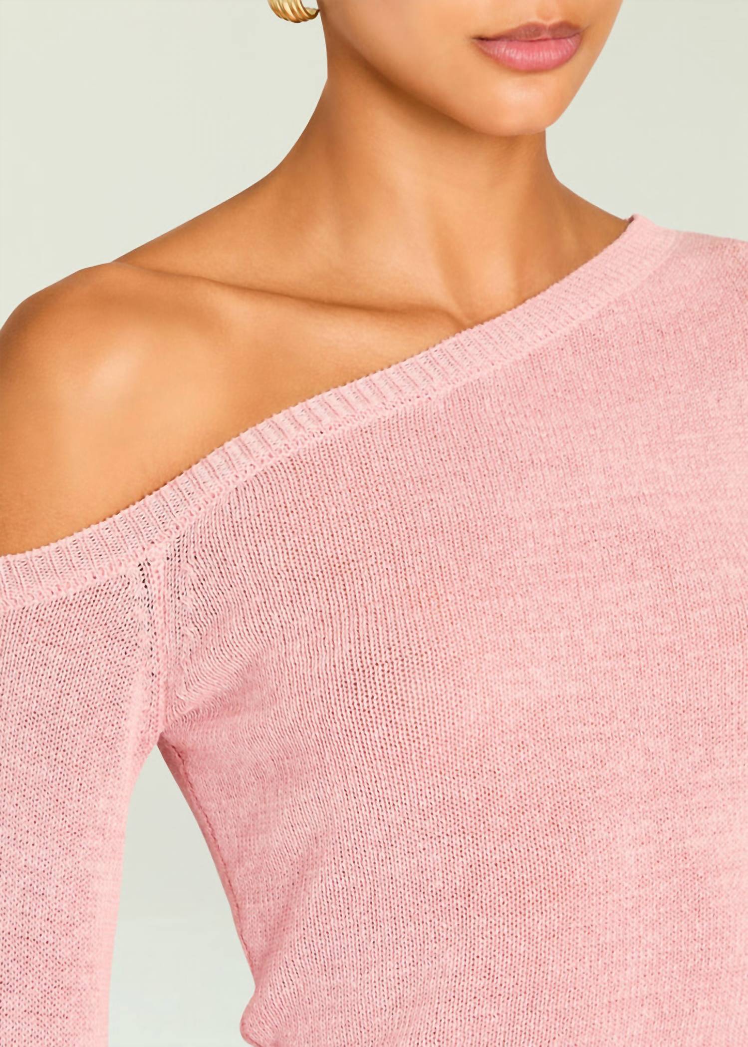 Alivia Knit Long Sleeve Top In Coral Blush