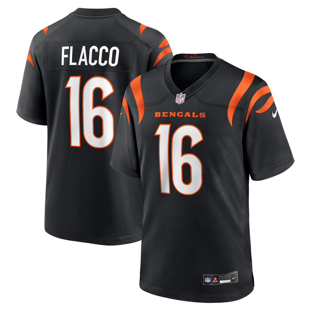 Cincinnati Bengals Joe Flacco Black Team Game Jersey