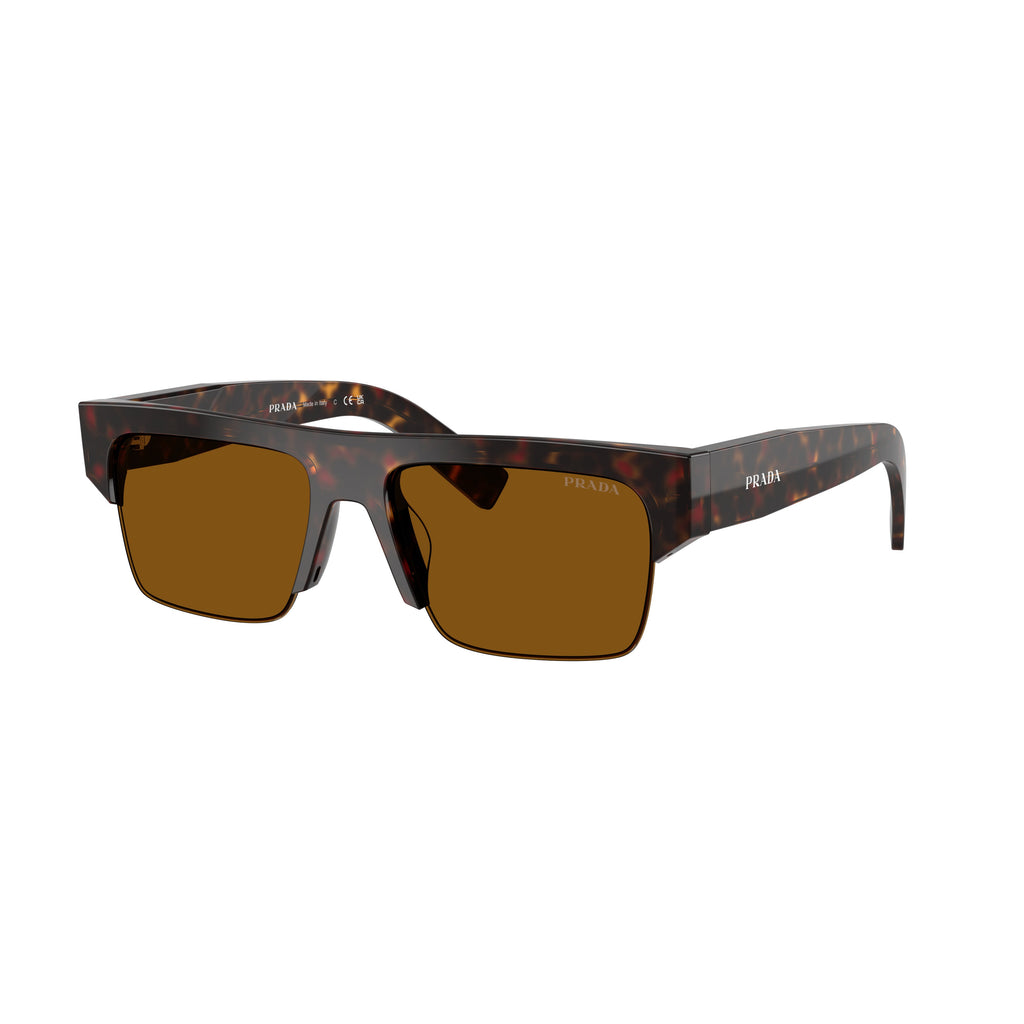 0Pr D12Su Rectangular Tortoiseshell Acetate Sunglasses with Bold Arms