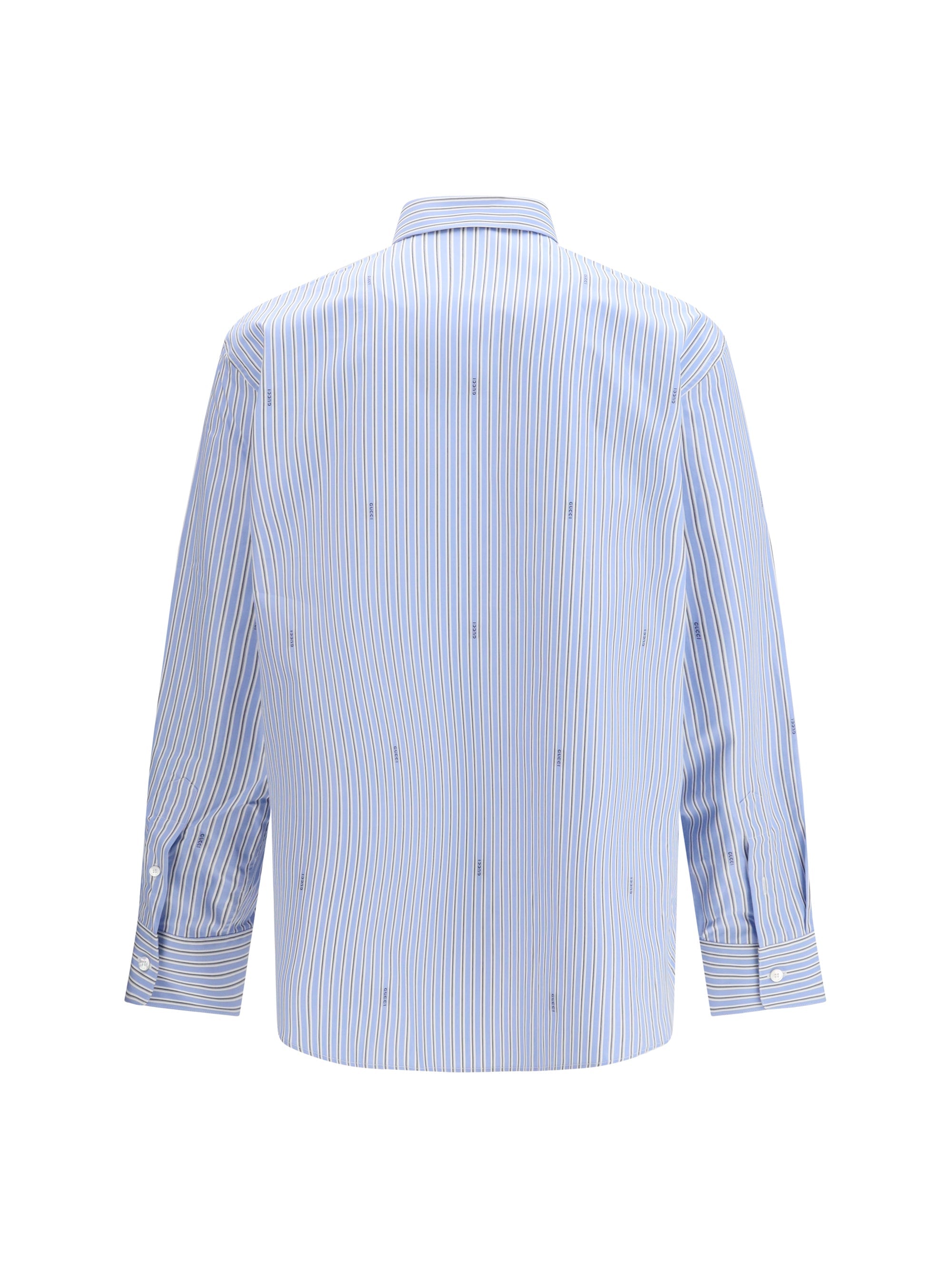Gucci Men Striped Cotton Poplin Shirt